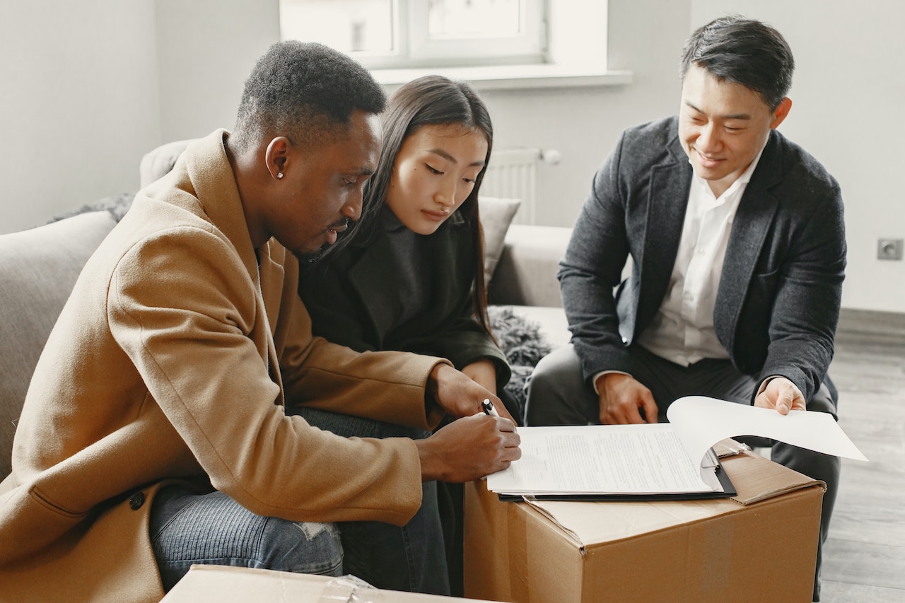 a couple purchasing a home in one of the exclusive communities in New Jersey