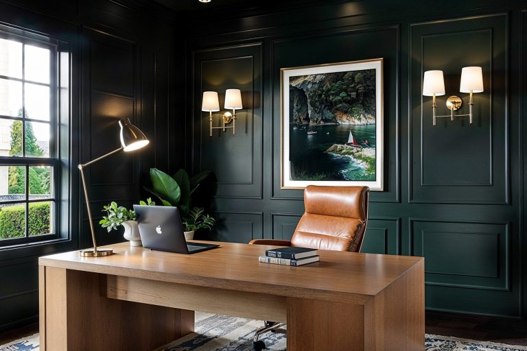 What Happens When a Masculine Office Gets a Vintage Makeover?